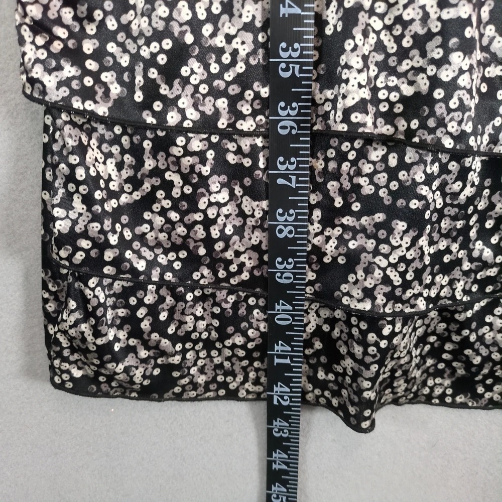 NWT Lane Bryant Sheath Dress Plus Size 20 Black Abstract Ruffle Satin Sleeveless - Picture 6 of 10